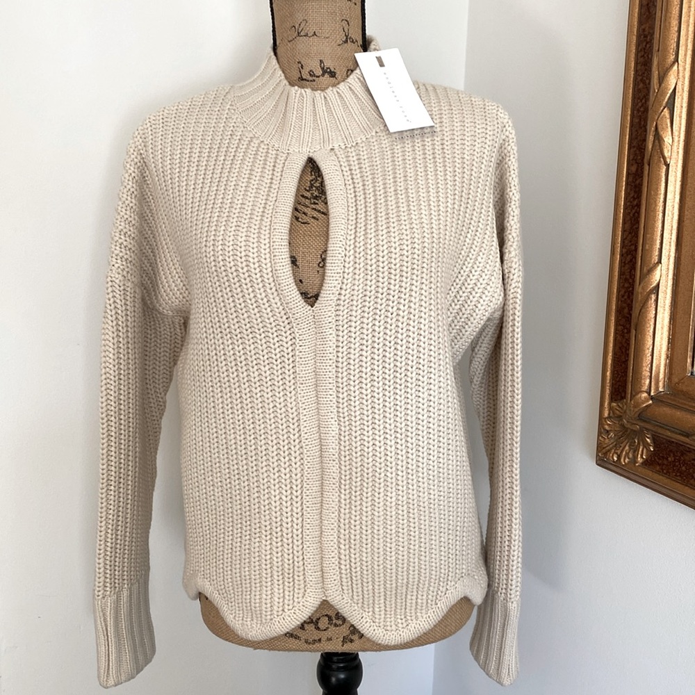 Anthropologie Endless Rose Sweater Cable Knit Pullover Oversized Relaxed Fit